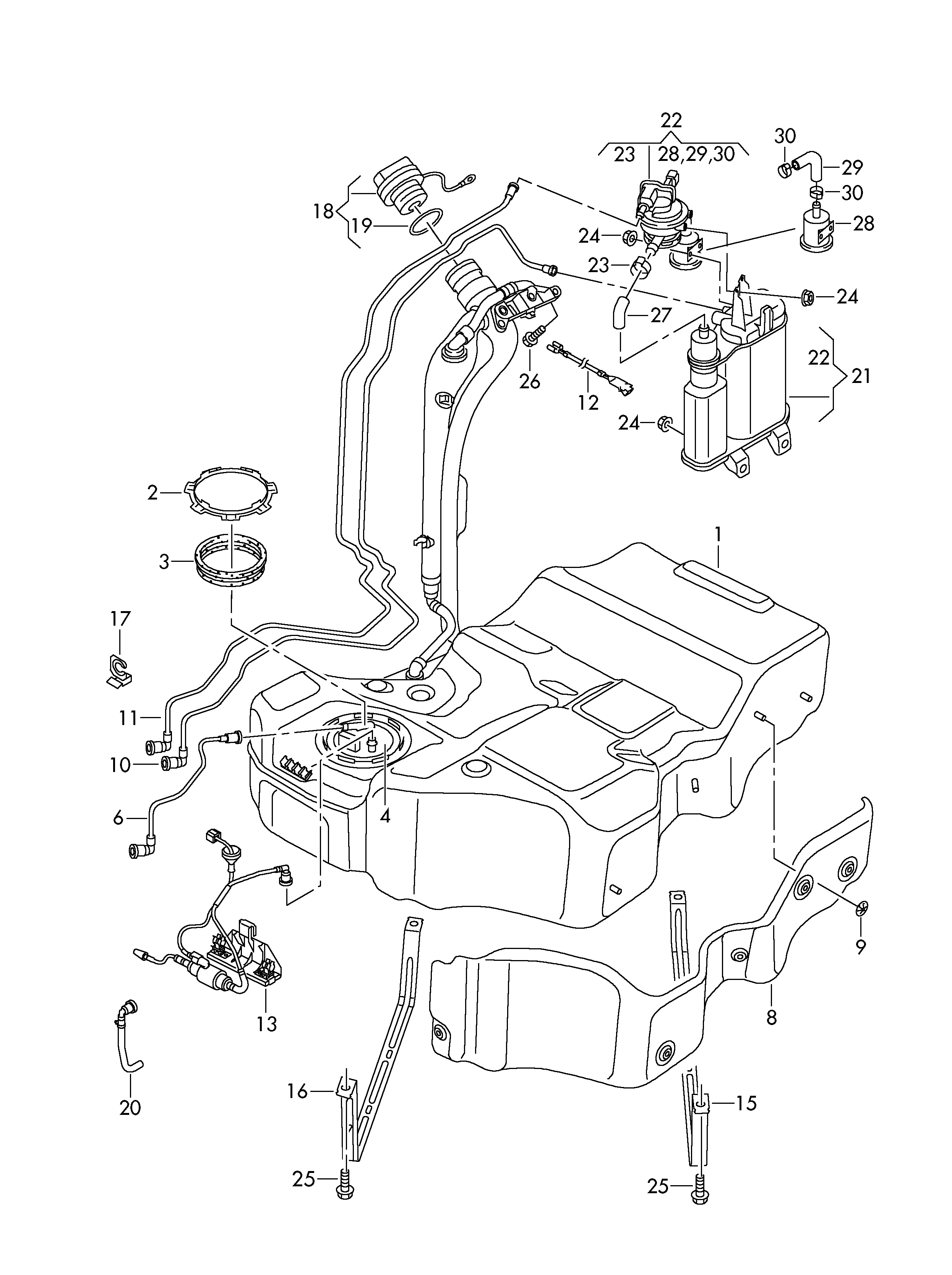 Fuel tank, activated charcoal container, diagnosis pump for fuel, system petrol eng.+, frt.-wh.dr.+, PR-1E4, 1E7 Volkswagen Passat CC Coupe 2009-2012 EUR Fuel tank, activated charcoal container, diagnosis pump for fuel, system petrol eng.+, frt.-wh.dr.+, PR-1E4, 1E7 Volkswagen Passat CC Coupe 2009-2012 EUR