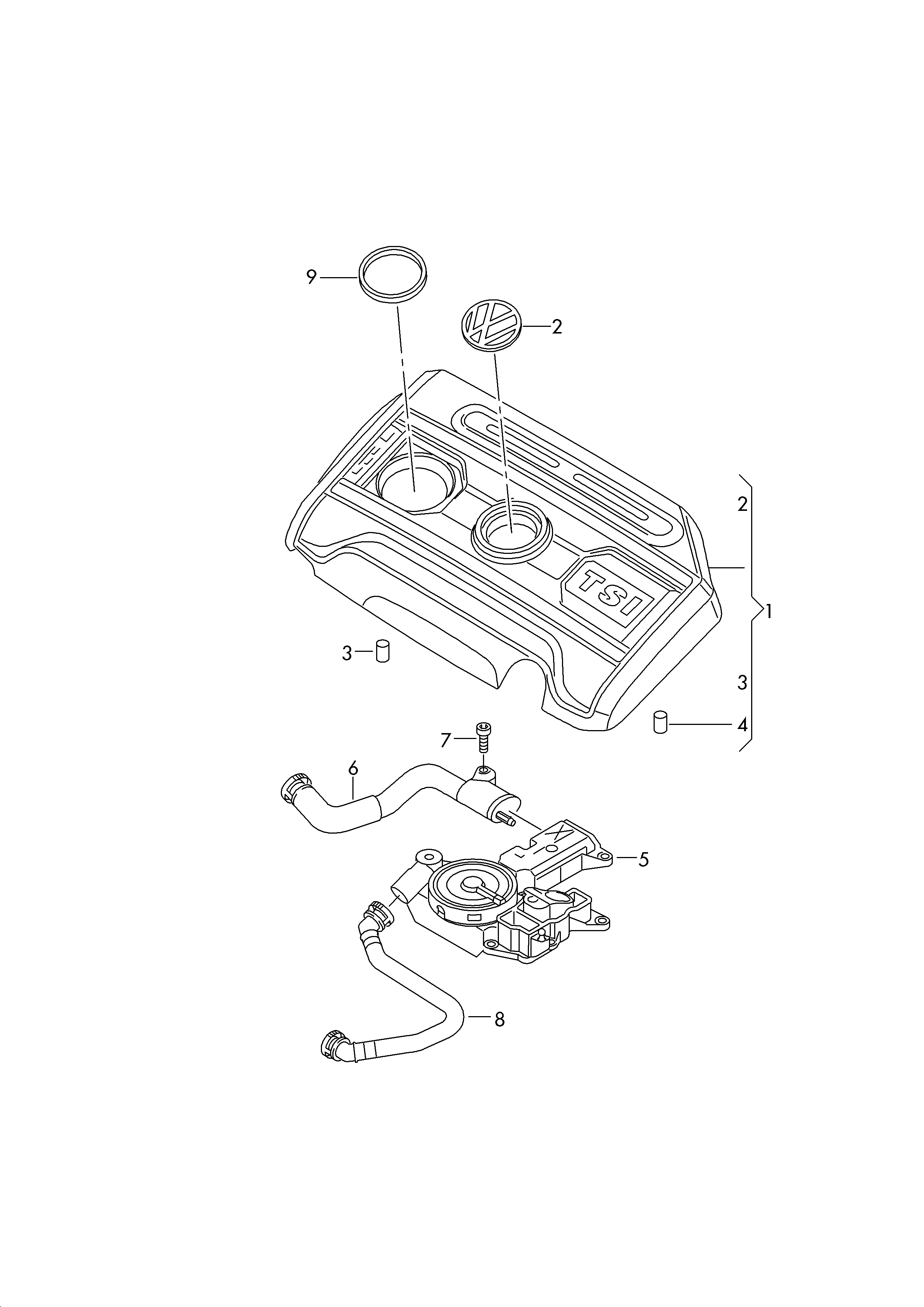 Cover for engine compartment, ventilation for cylinder block 2.0 ltr. 4-cylinder Volkswagen Passat CC Coupe 2009-2012 EUR Cover for engine compartment, ventilation for cylinder block 2.0 ltr. 4-cylinder Volkswagen Passat CC Coupe 2009-2012 EUR