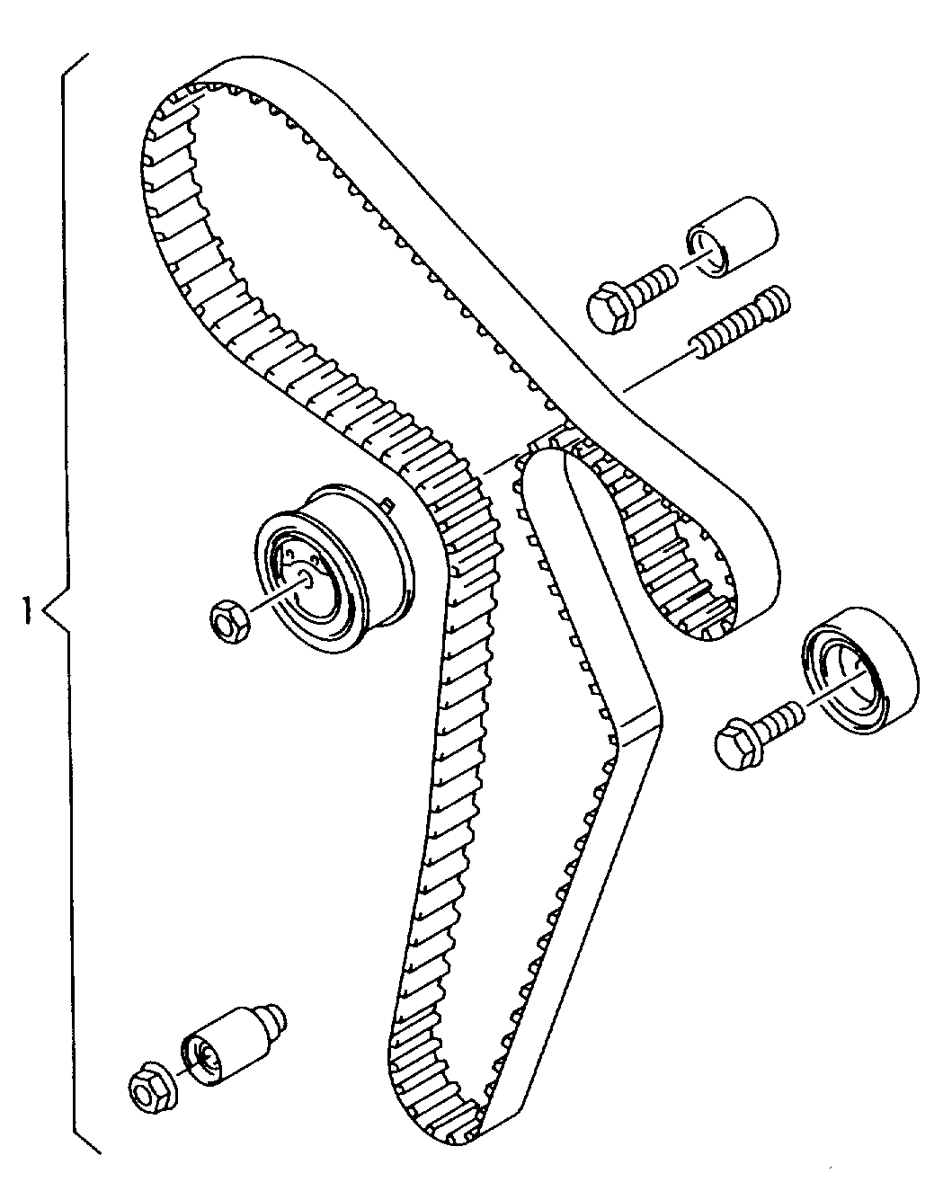 Repair kit for toothed belt, with tensioning roller Volkswagen Passat CC Coupe 2009-2012 EUR Repair kit for toothed belt, with tensioning roller Volkswagen Passat CC Coupe 2009-2012 EUR
