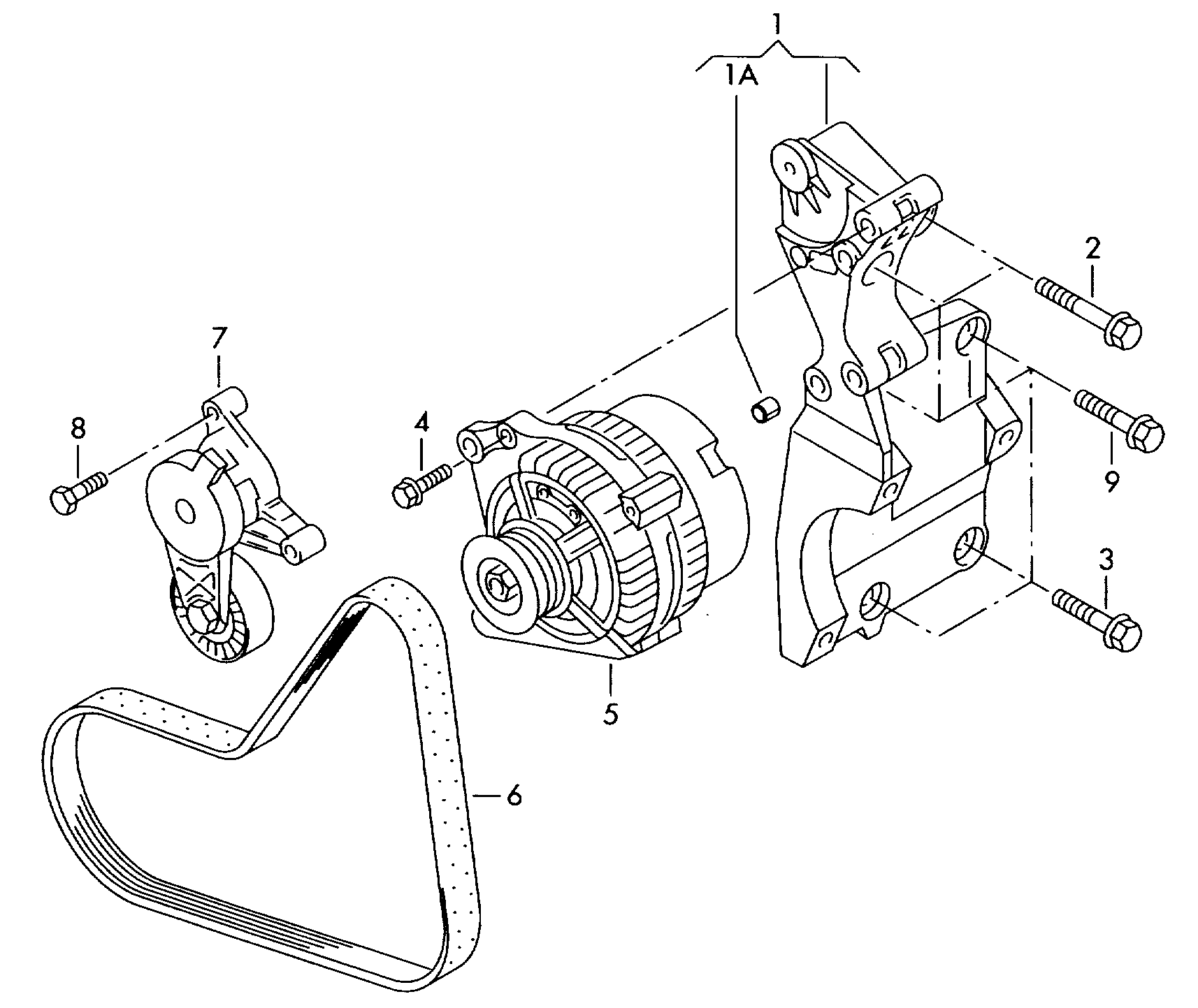 Connecting and mounting parts for alternator poly-v-belt 2.0 ltr. CBAA, CBAB, CBAC, CBBB, CFFA, CFFB, CFGB Volkswagen Passat CC Coupe 2009-2012 EUR Connecting and mounting parts for alternator poly-v-belt 2.0 ltr. CBAA, CBAB, CBAC, CBBB, CFFA, CFFB, CFGB Volkswagen Passat CC Coupe 2009-2012 EUR