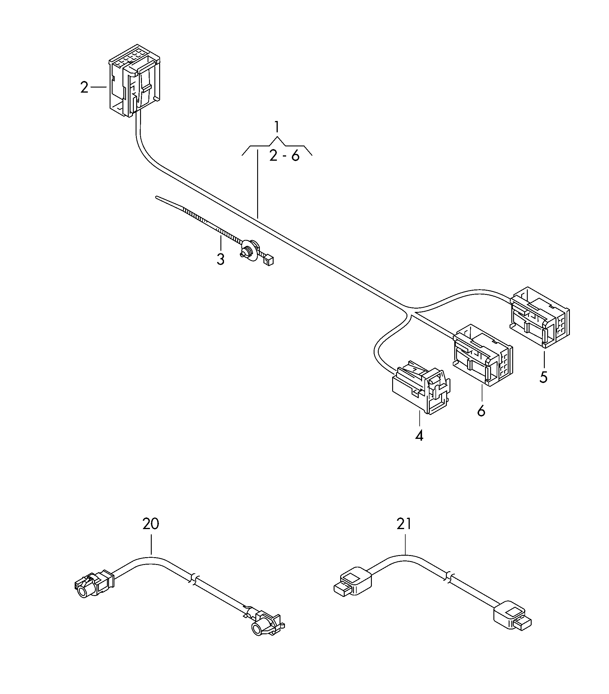 Adapter cable loom, navigation unit, aerial J Volkswagen Passat CC Coupe 2009-2012 EUR Adapter cable loom, navigation unit, aerial J Volkswagen Passat CC Coupe 2009-2012 EUR