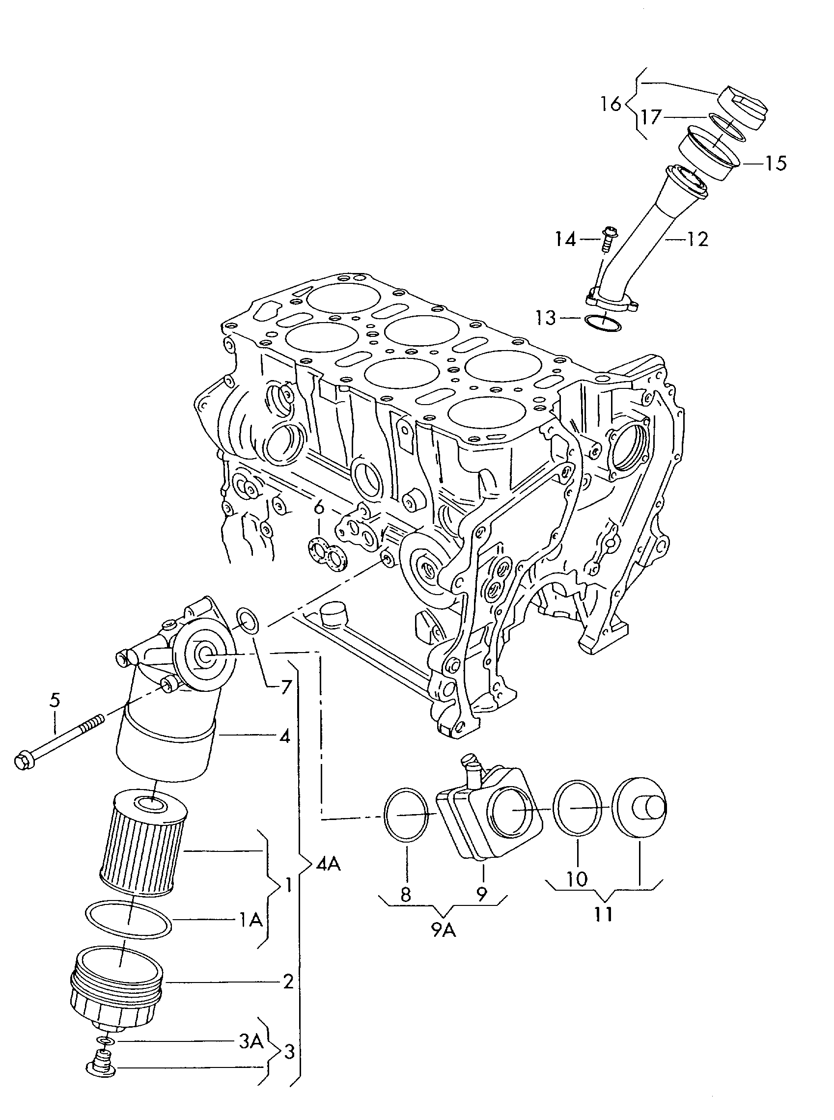 Oil filter, oil cooler, 3.6ltr. 6-cylinder+, BLV, before 12.06.2011 Volkswagen Passat CC Coupe 2009-2012 EUR Oil filter, oil cooler, 3.6ltr. 6-cylinder+, BLV, before 12.06.2011 Volkswagen Passat CC Coupe 2009-2012 EUR
