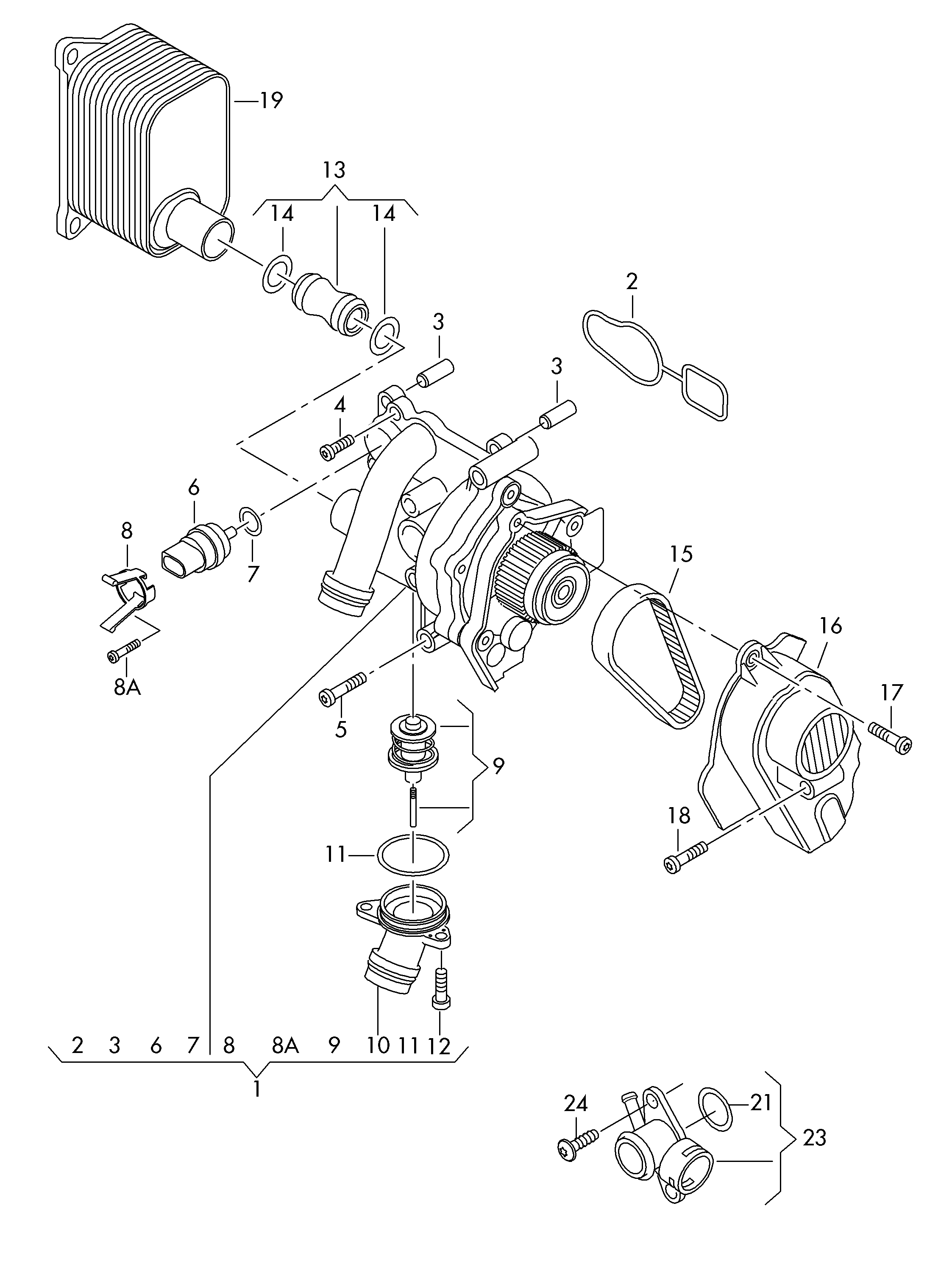 Coolant pump, coolant regulator, water connection 1.8/2.0ltr. 4-cylinder+, petrol eng.+, CDAA, CDAB, CCZA, CCZB Volkswagen Passat CC Coupe 2009-2012 EUR Coolant pump, coolant regulator, water connection 1.8/2.0ltr. 4-cylinder+, petrol eng.+, CDAA, CDAB, CCZA, CCZB Volkswagen Passat CC Coupe 2009-2012 EUR