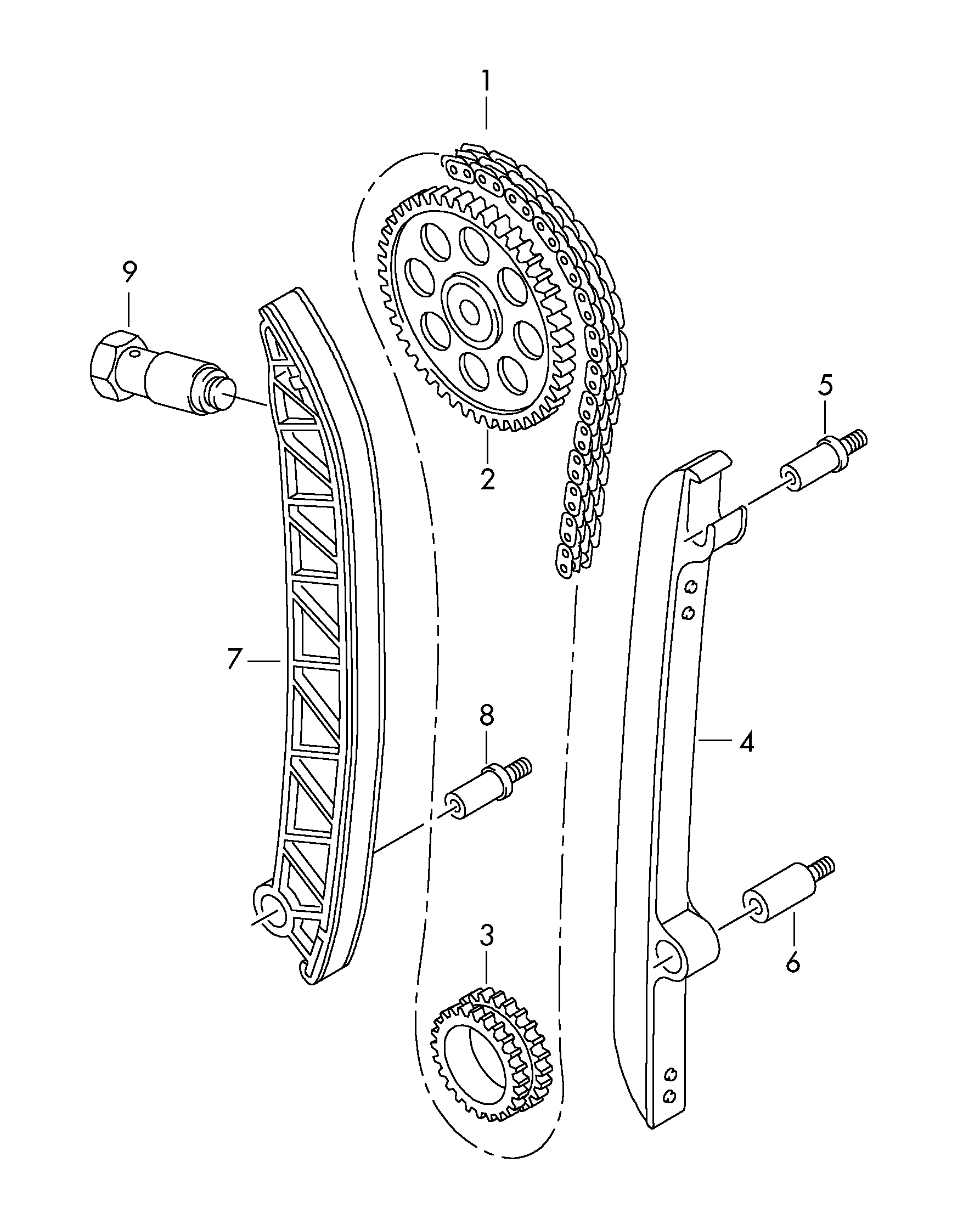 Camshaft timing chain, timing case 1.2 ltr. petrol engine+, CBZB Volkswagen Polo 2013-2017 EUR Camshaft timing chain, timing case 1.2 ltr. petrol engine+, CBZB Volkswagen Polo 2013-2017 EUR