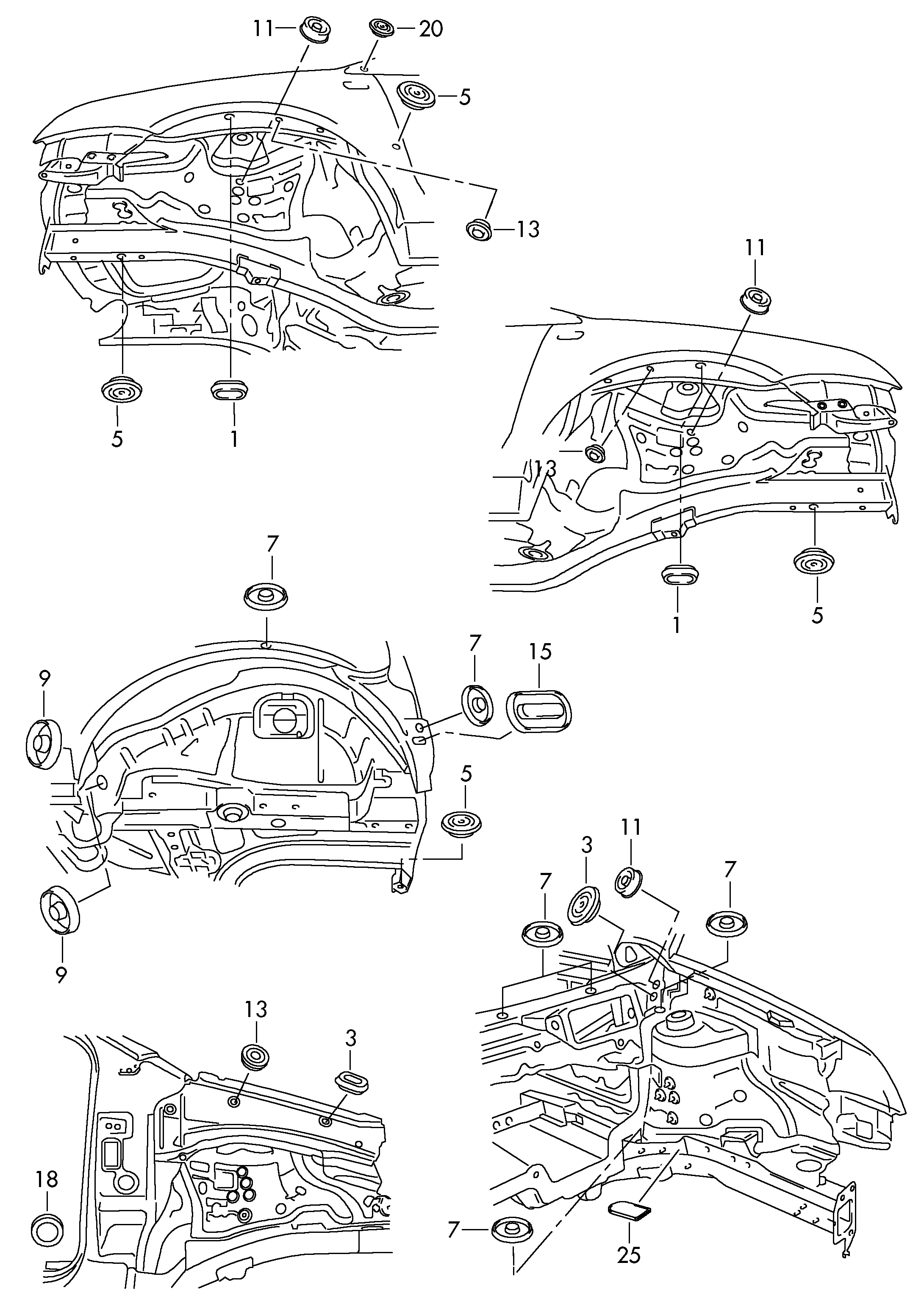 Bungs, bottom plate Volkswagen Polo 2013-2017 EUR Bungs, bottom plate Volkswagen Polo 2013-2017 EUR