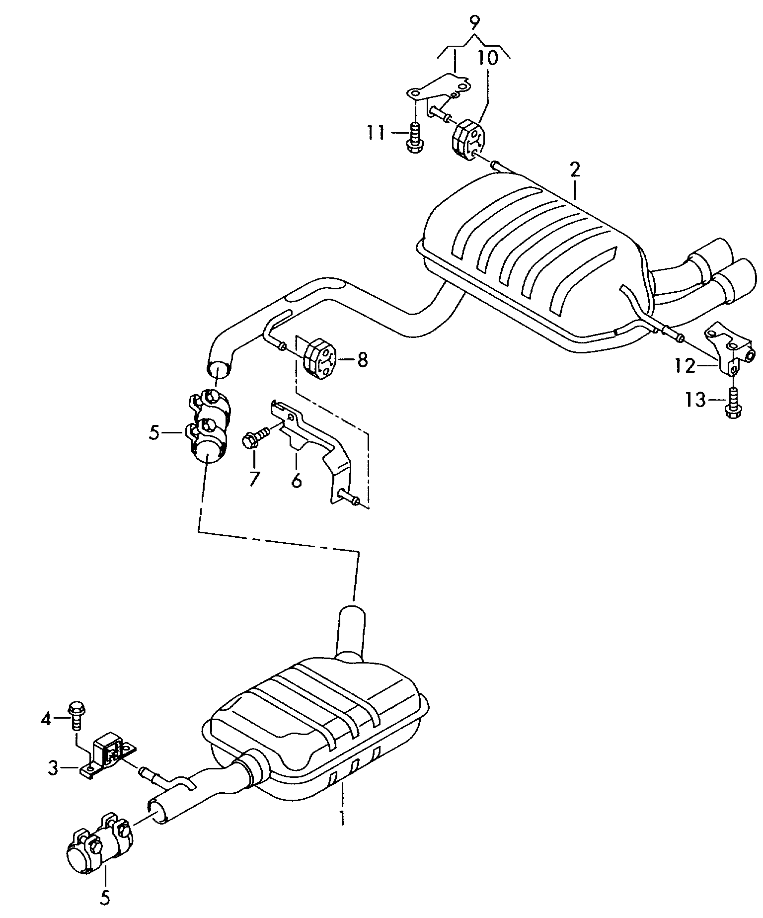 Centre silencer, rear silencer 1.4ltr. petrol eng.+, frt.-wh.dr.+, CZDA, CZDB Volkswagen Tiguan 2010-2017 EUR Centre silencer, rear silencer 1.4ltr. petrol eng.+, frt.-wh.dr.+, CZDA, CZDB Volkswagen Tiguan 2010-2017 EUR