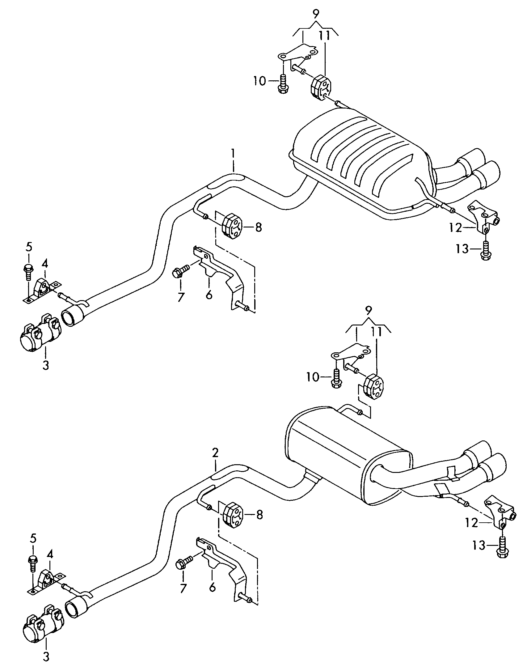 Intermediate pipe with rear, silencer 2.0 ltr. diesel eng.+, 4motion Volkswagen Tiguan 2010-2017 EUR Intermediate pipe with rear, silencer 2.0 ltr. diesel eng.+, 4motion Volkswagen Tiguan 2010-2017 EUR