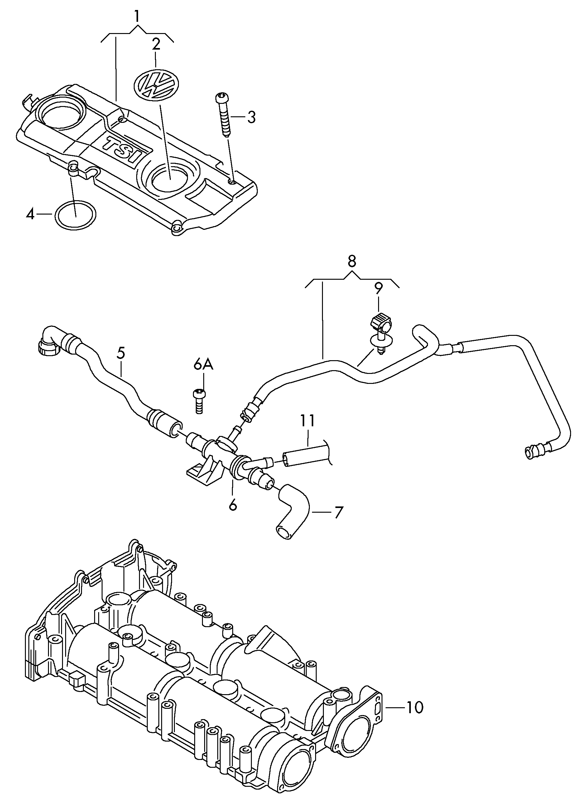 Cover for engine compartment, ventilation for cylinder block 1.4ltr. petr. engine Volkswagen Tiguan 2010-2017 EUR Cover for engine compartment, ventilation for cylinder block 1.4ltr. petr. engine Volkswagen Tiguan 2010-2017 EUR
