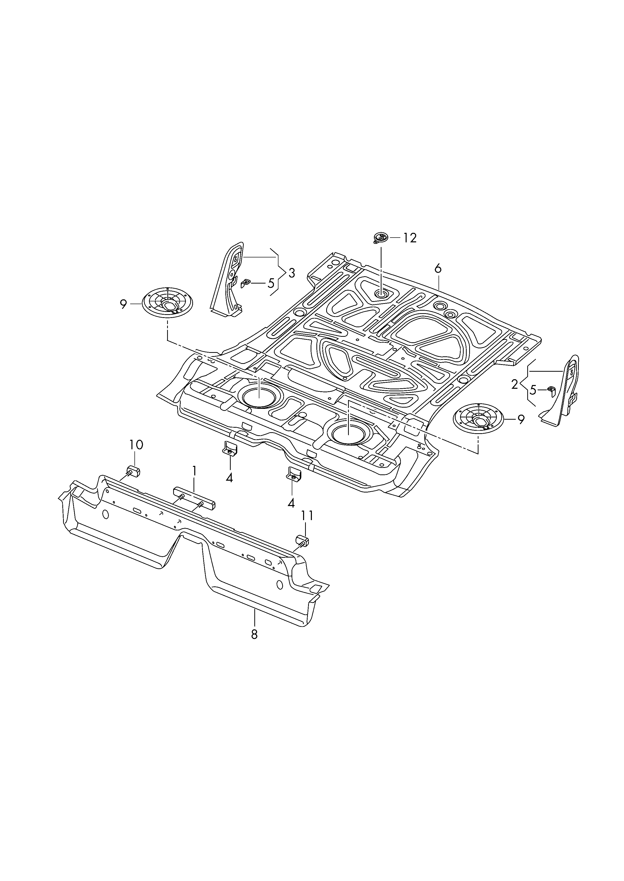 Bottom plate rear Volkswagen Tiguan 2010-2017 EUR Bottom plate rear Volkswagen Tiguan 2010-2017 EUR