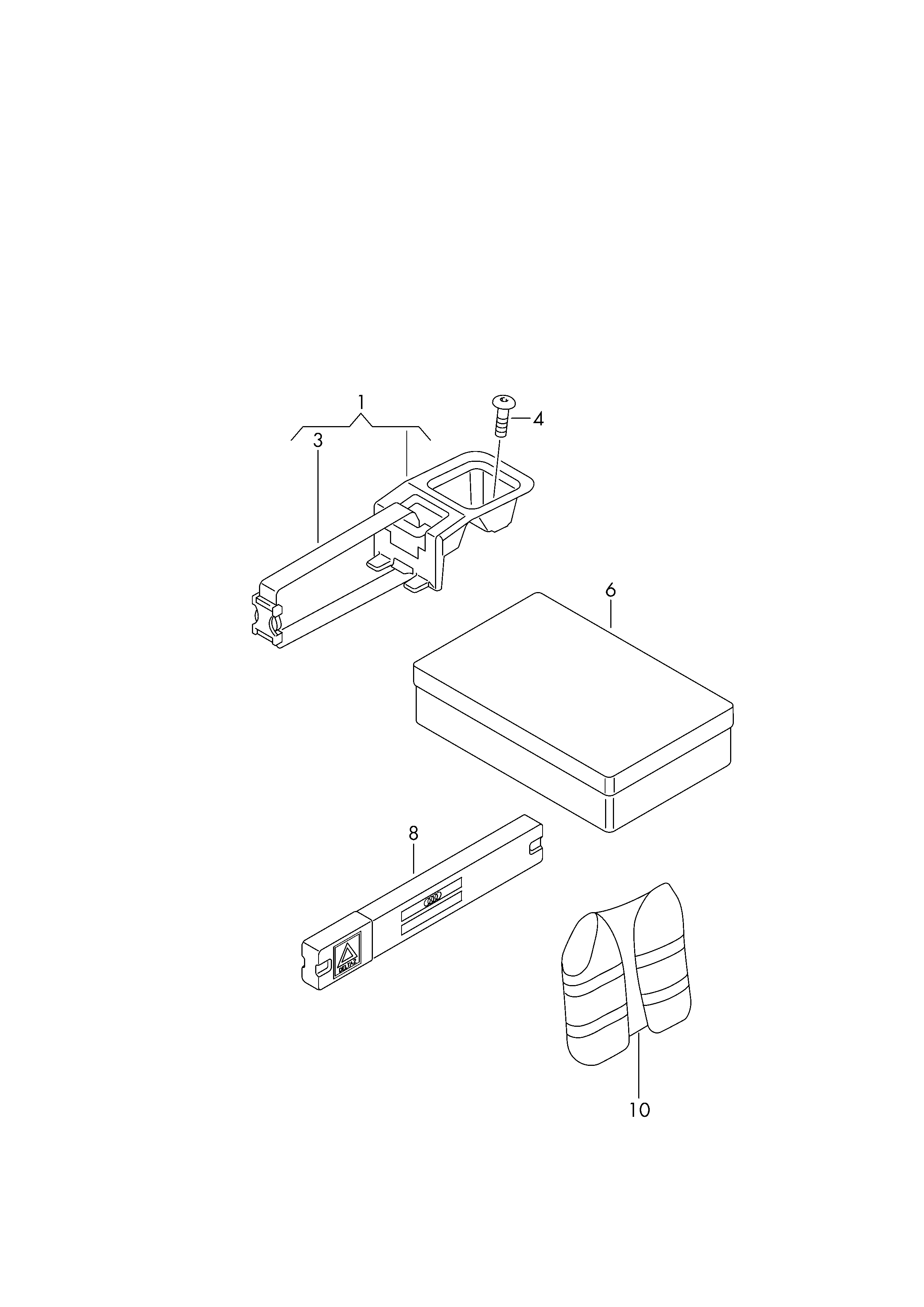 Bracket for warning triangle and first aid kit, first aid bag, warning triangle Volkswagen Tiguan 2010-2017 EUR Bracket for warning triangle and first aid kit, first aid bag, warning triangle Volkswagen Tiguan 2010-2017 EUR